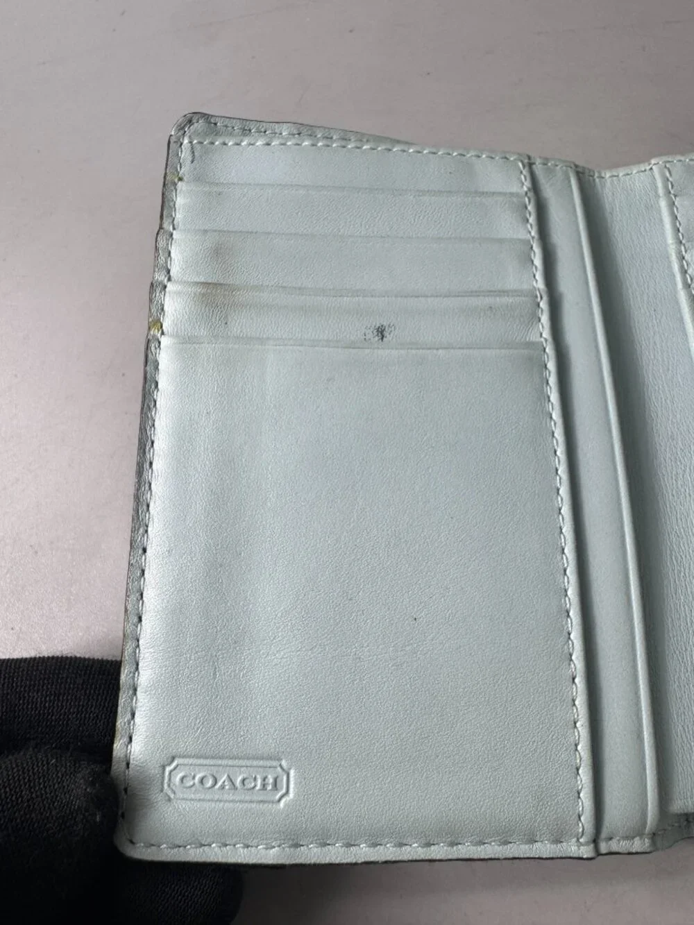 Authentic Vintage Coach Black Signature Canvas Turnlock Bifold Wallet